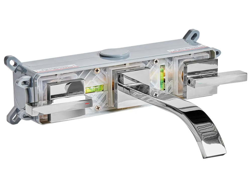 Wandmontierte Waschtischarmatur BERRACO Messing Silber_986801
