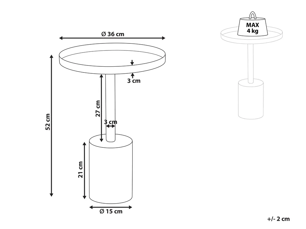 Side Table CAMELO II Metal White_912788