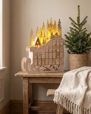 Christmas Decoration LED IMPALA 40 cm Advent Calendar Light Brown_1085180