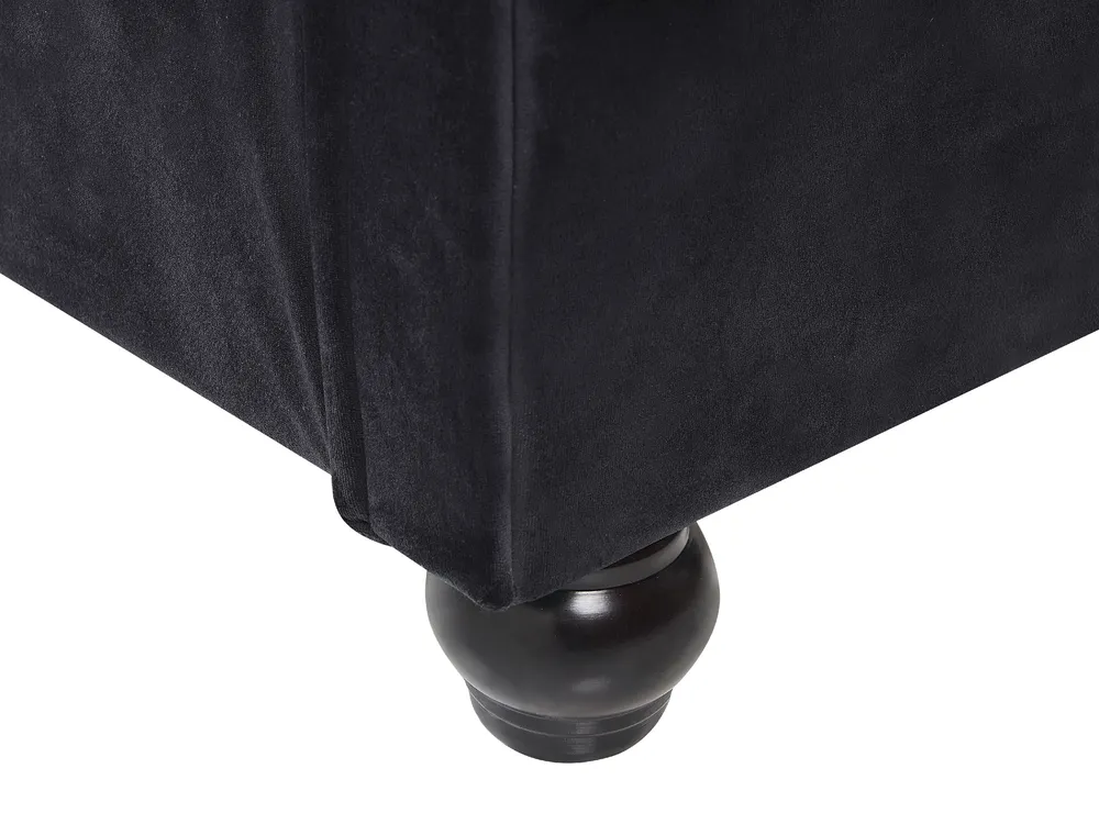 Bett mit Lattenrost Samtstoff AVALLON 140 x 200 cm Schwarz_743641