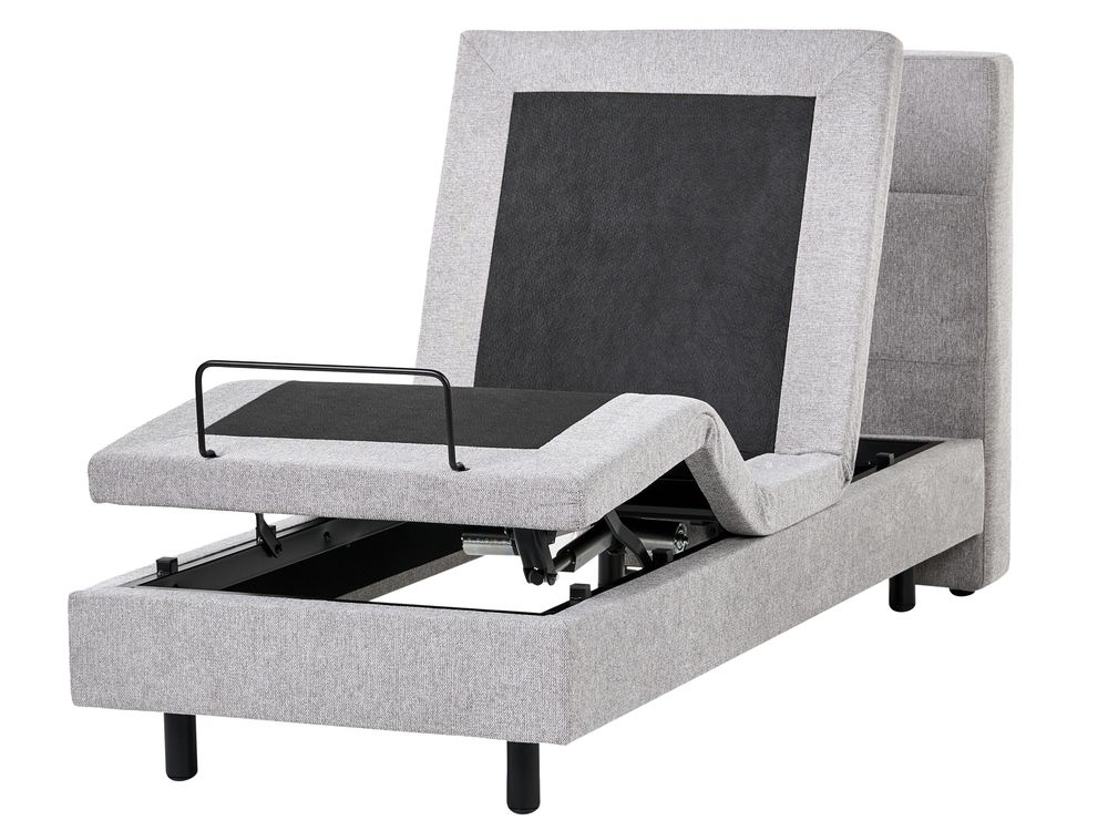 Adjustable Bed Fabric VICEROY 80 x 200 cm (EU Small Single) Light Grey