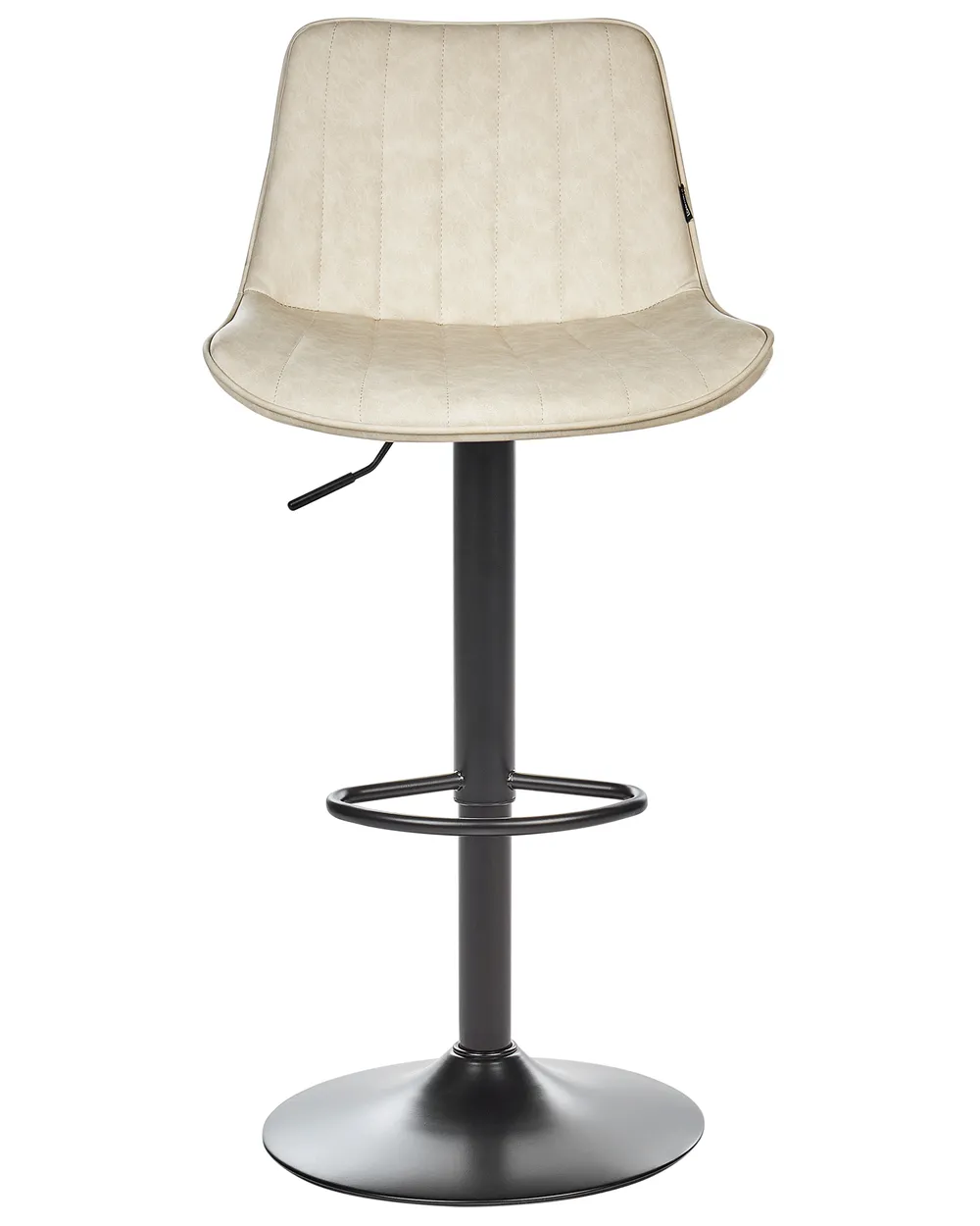 Set of 2 Bar Chairs DUBROVNIK Swivel Faux Leather Light Beige_915963