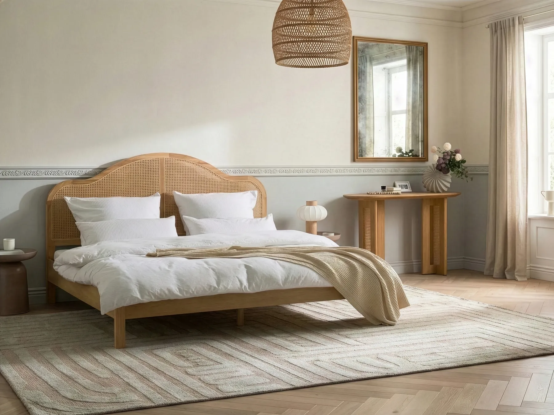 Bett mit Lattenrost HOUNOUX 180 x 200 cm Hellbraun_1047750