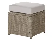 Lounge Set mit Tisch und Ottomane 5-Sitzer BARDI inkl. Kissen Polyrattan Taupe_820398