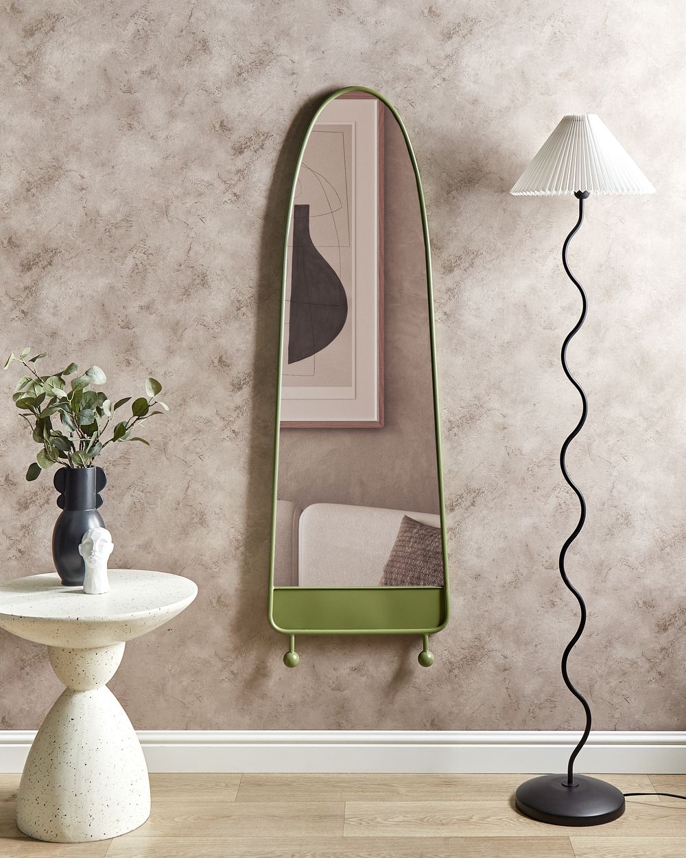 Wandspiegel PARNAY 45 cm 146 cm Metall Olivgrün