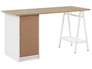 Schreibtisch HEBER 140 cm 60 cm mit Schubladen Braun / Weiß_772882