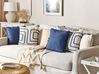 Set of 2 Decorative Cushions PLEIONE 45 x 45 cm Cotton Navy Blue Geometric Pattern