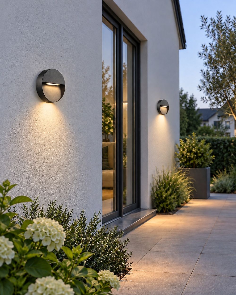 Set of 2 Outdoor LED Wall Lights POMPTON Black
