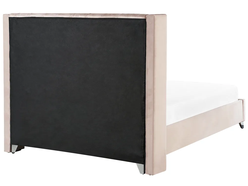 Bett mit Lattenrost Samtstoff LUBBON 180 x 200 cm Pastellrosa_832468