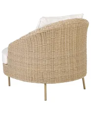 Gartensessel mit Ottomane ARCILLE II Polyrattan Naturfarben_867974