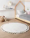 Teppich MITSOBI Weiß ø 120 cm Baumwolle