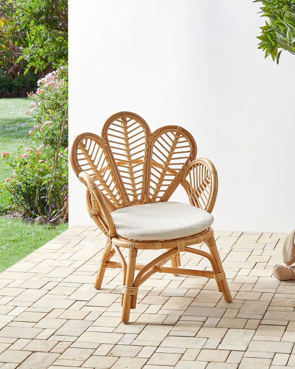 Kinder-Pfauenstuhl FLORENTINE II Rattan Naturfarben