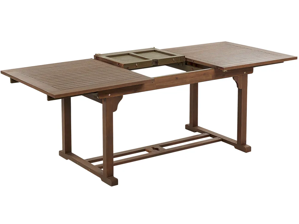 Ausziehbarer Gartentisch AMANTEA 160/220 cm 90 cm Akazienholz Dunkelbraun_871604