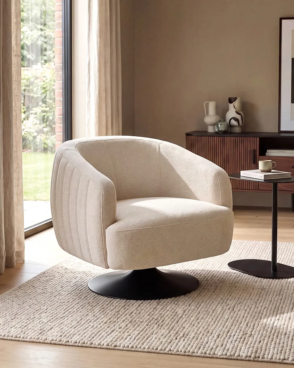 Drehsessel NORAGER Stoff Hellbeige_1165187