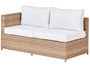 Garten Ecksofa mit Tisch 4-Sitzer AVOLA Polyrattan Cremeweiß linksseitig_929691