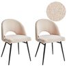 Esszimmerstuhl 2er Set ONAGA Bouclé Beige