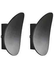 LED Außenwandleuchte 2er Set MEUSSE Schwarz_1103117