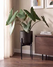 Elevated Plant Pot ALDOVANDRA 34 cm Metal Black_1117296