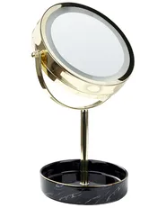 Kosmetikspiegel LED SAVOIE Schwarz / Gold_848180