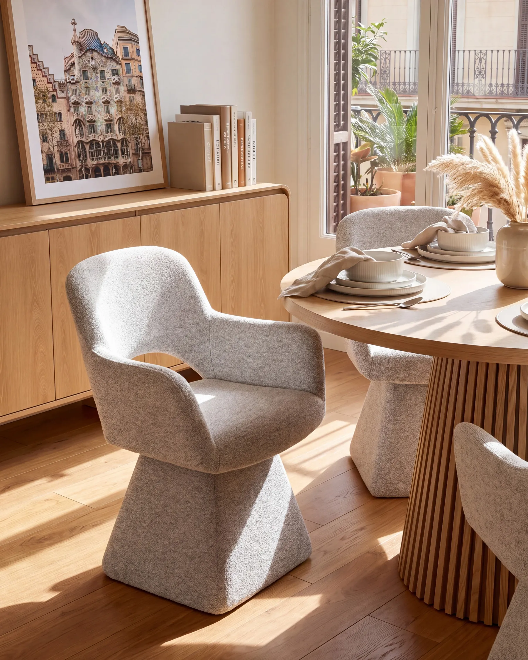 Dining Chair Swivel VALLBY Fabric Light Grey_1086664