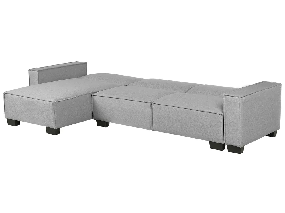 Corner Sofa Bed 3 Seater ROMEDAL Fabric Light Grey Right Hand_748913