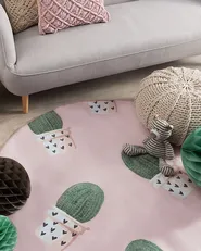 Kids Rug ELDIVAN Pink ø 120 cm_823480