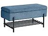 Schoenenbankje SOLVANG Stof Blauw met opbergruimte