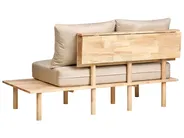 Sofa 2-Sitzer SALO mit Tischen Stoff Beige_932614