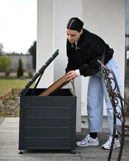 Aufbewahrungsbox CAMPALTO 123 cm 60 cm Metall Dunkelgrau_1072104