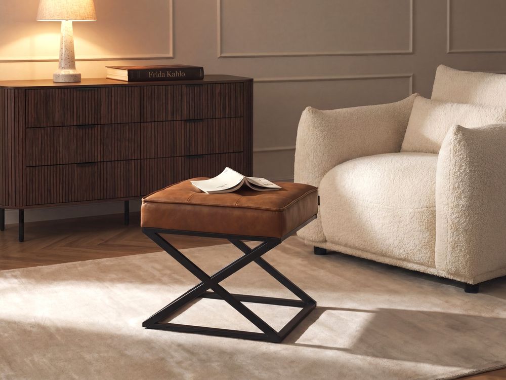 Hocker MURDO Kunstleder Orange
