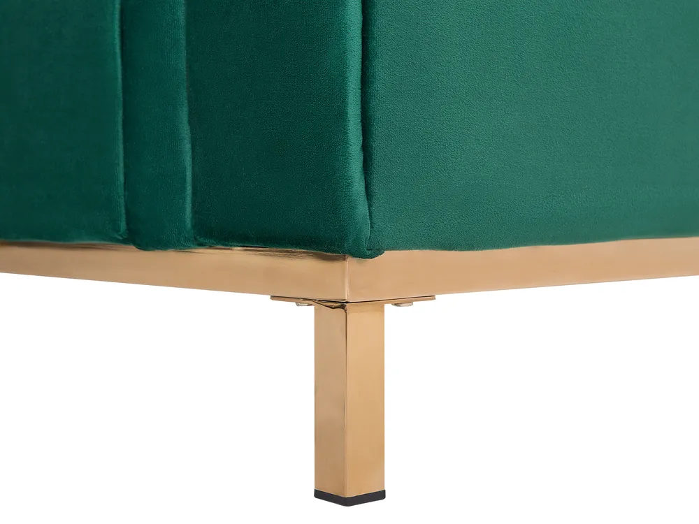 Ecksofa 4-Sitzer OSLO Samtstoff Dunkelgrün linksseitig_747210