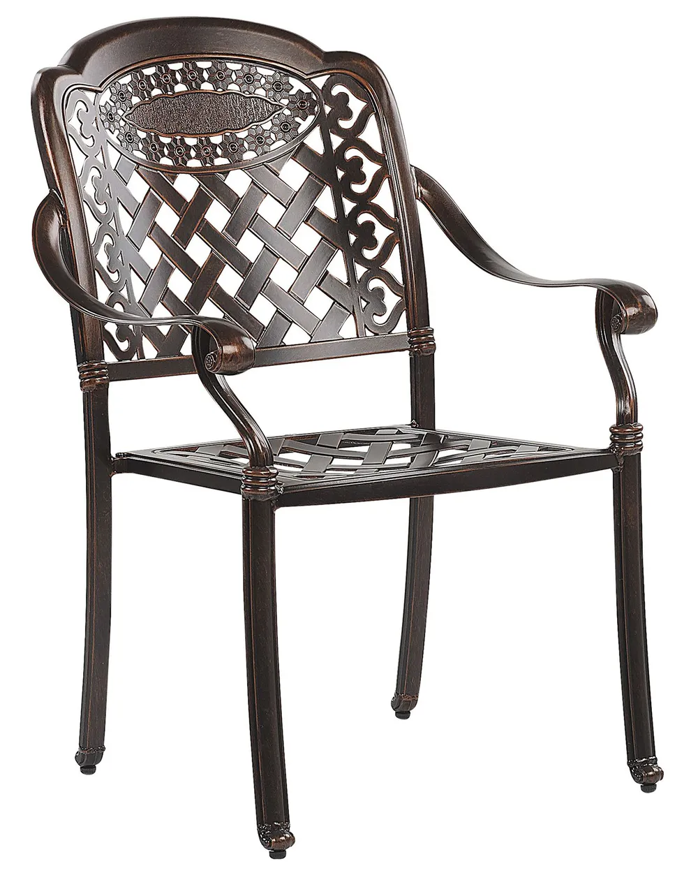 Set mit 4 Stühlen und Sitzkissen MANFRIA Metall Dunkelbraun_765571
