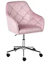 Desk Chair VELORIA Velvet Pastel Pink