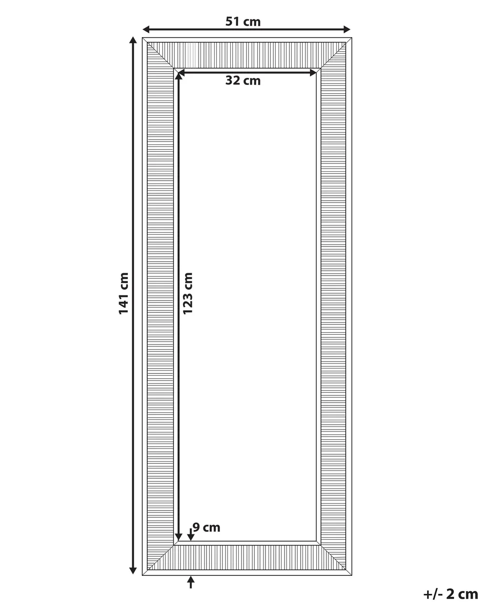 Wall Mirror CASSIS 51 cm 141 cm Gold_756731