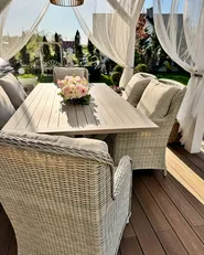 Gartenmöbel Set 6-Sitzer CASCAIS inkl. Kissen Polyrattan Beige_983391