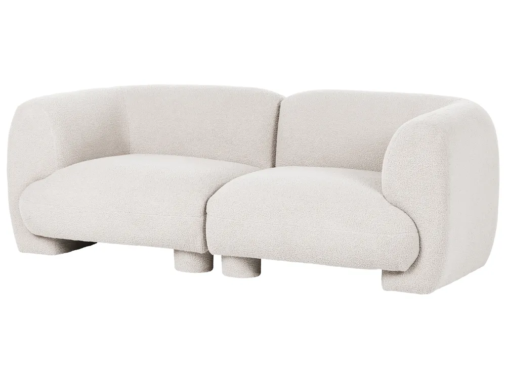 Modulsofa Set 4-Sitzer MJALBI mit Ottomane Bouclé Cremeweiß_1075185
