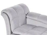 Linksseitige Chaiselongue LORMONT Samtstoff Hellgrau_763321