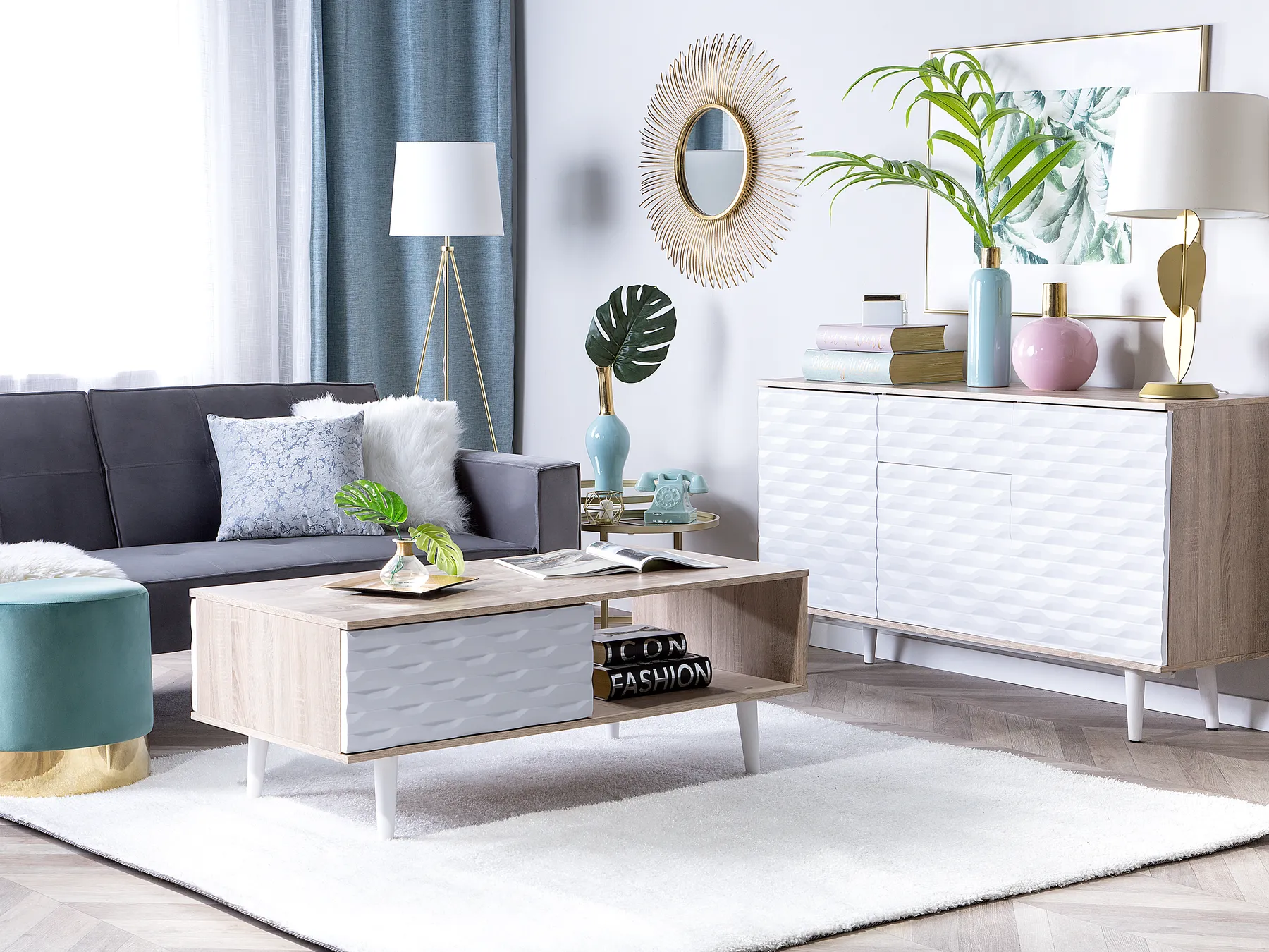 Couchtisch SWANSEA mit Stauraum Hellbraun_722614