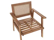 Lounge Set mit Tisch 4-Sitzer ARENELLA zertifiziertes Akazienholz Hellbeige_928387