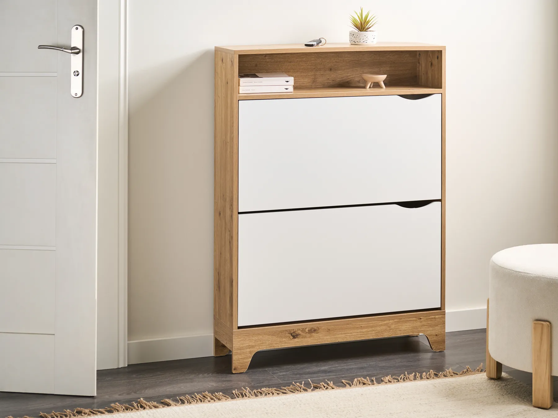 Shoe Storage Cabinet GATTON Light Brown_1014871