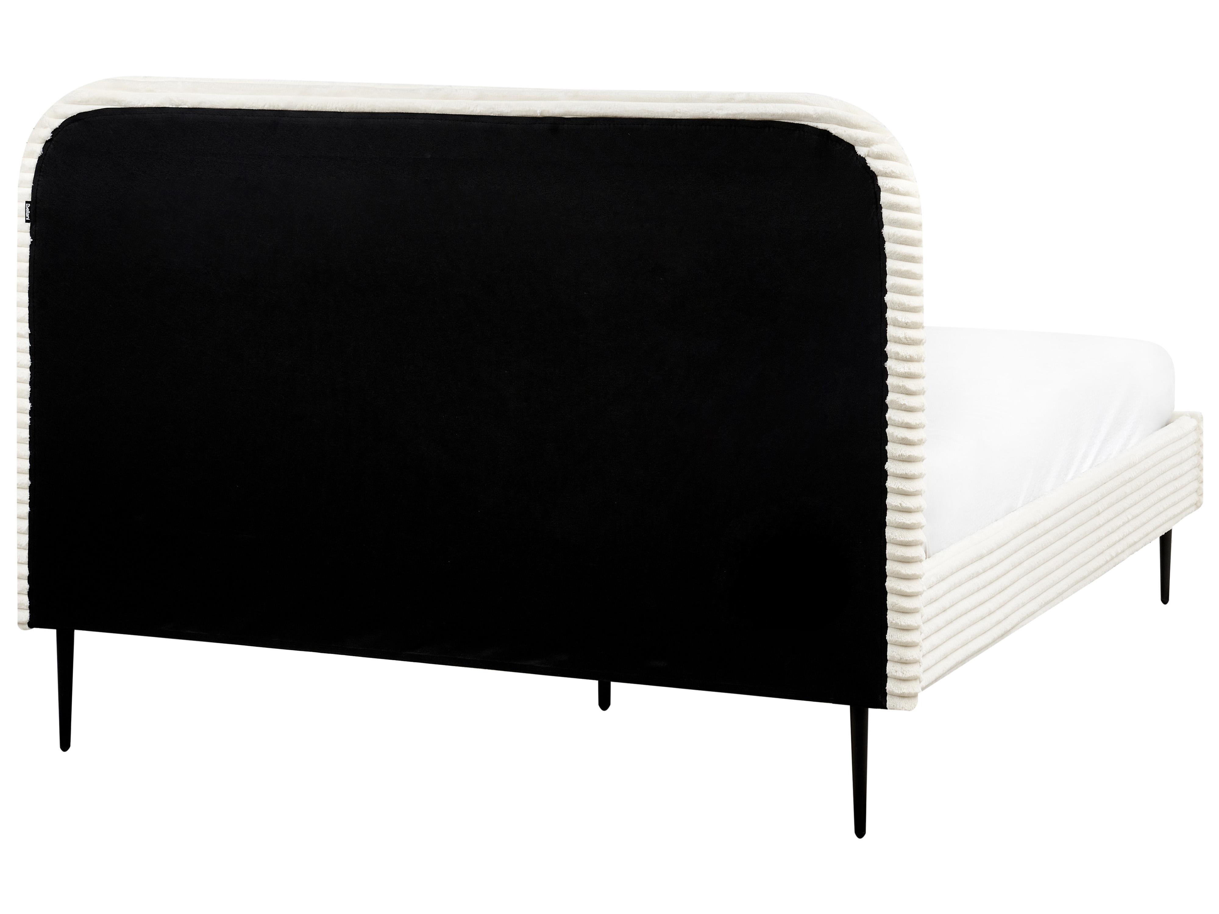 Bed Corduroy FLAYAT 140 x 200 cm (EU Double) Off-White_967645