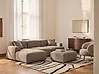 Modul Ecksofa HEDE mit Ottomane Stoff Braun rechtsseitig