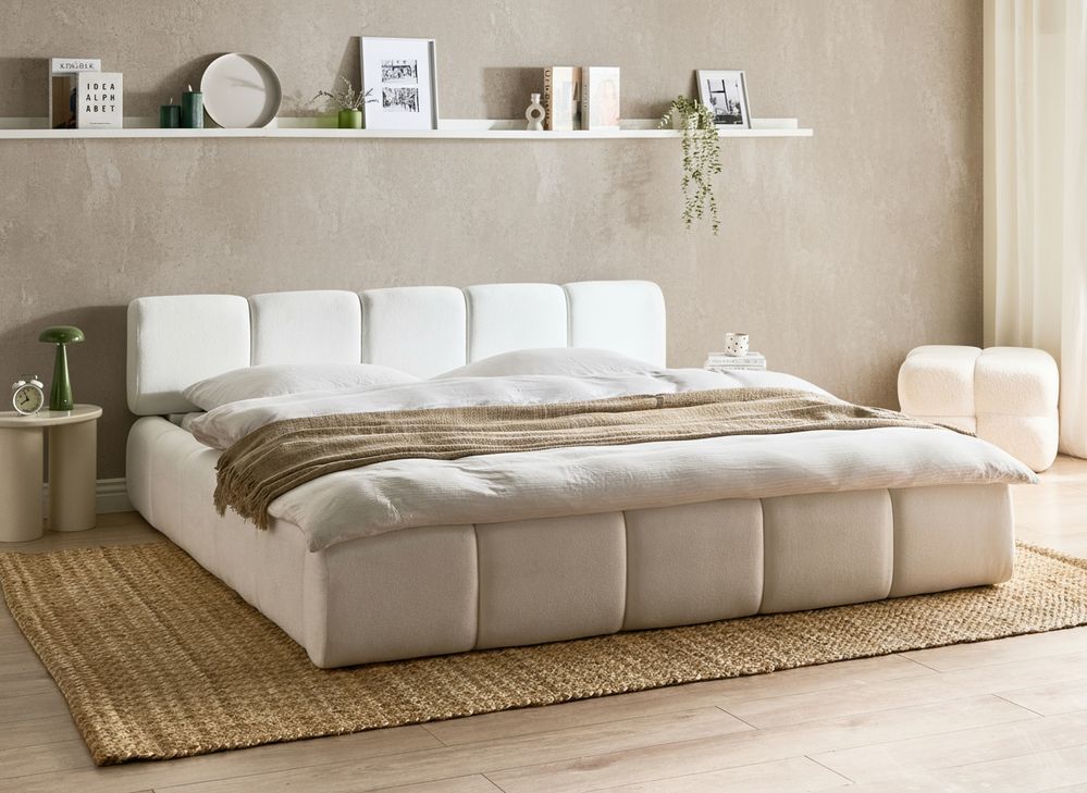 Bed Stof ORVILLE 180 x 200 cm Gebroken wit