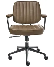 Desk Chair BERNE Faux Leather Brown_1008468