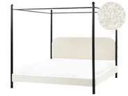 Himmelbett Bouclé DANNEMOIS 180 x 200 cm Cremeweiß_960960