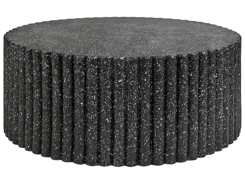 Coffee Table POZZA II 106 cm 106 cm Terrazzo Effect Black