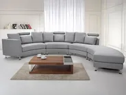 Canapé arrondi 7 places ROTUNDE Tissu Gris clair_768287