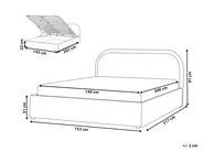 Ottoman Bed QUILLIEN Chenille Light Blue 140 x 200 cm (EU Double)_989848