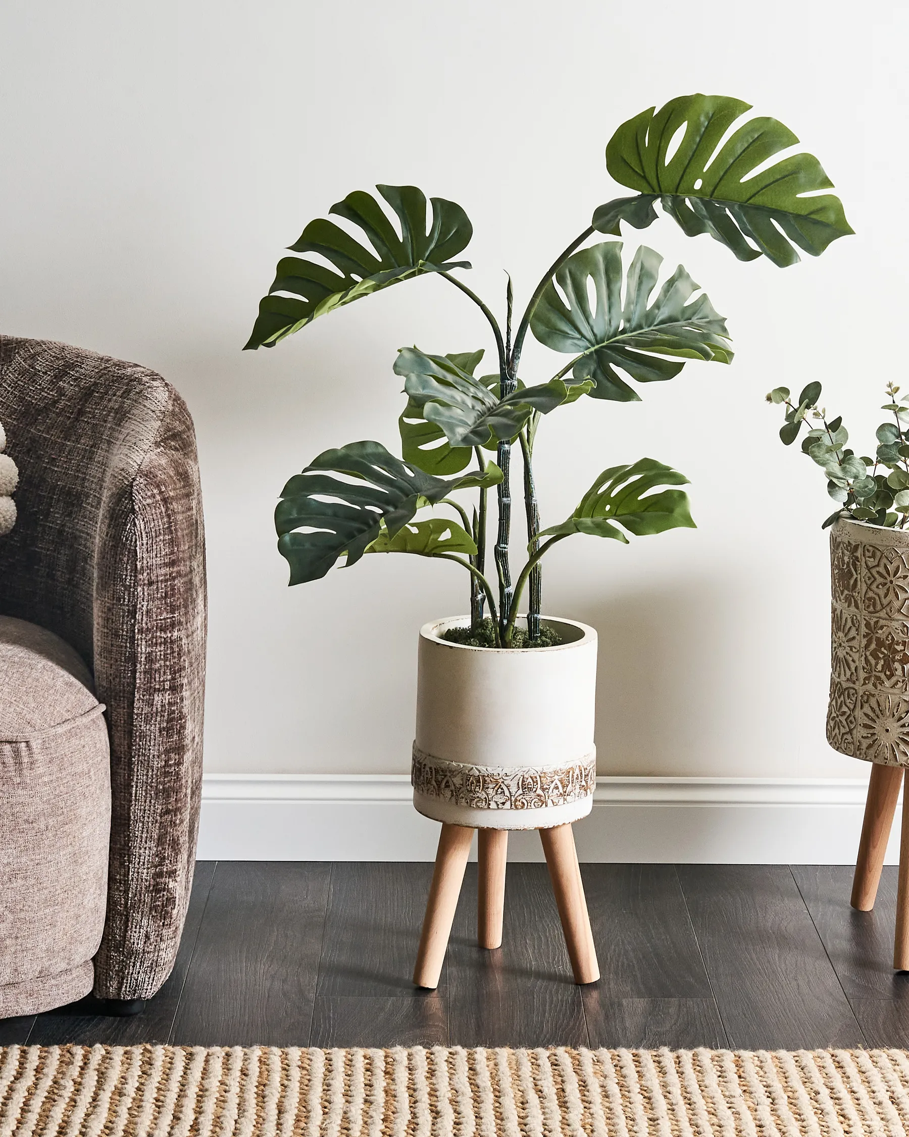 Elevated Plant Pot SKIATOS 22 cm Off-White_980946
