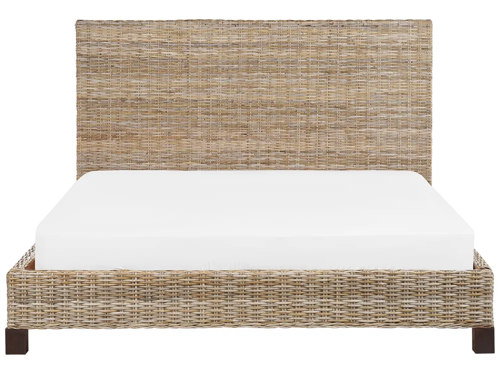 Bett mit Lattenrost Rattan SALBRIS 180 x 200 cm Naturfarben_869699